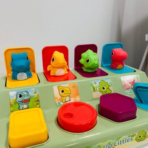Sesnsoriniai žaislai Dinozaurų žaidimas “Pop Up” LEAN TOYS Sensorinės priemonės