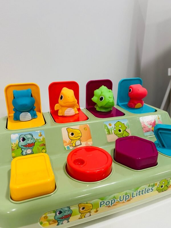 Sesnsoriniai žaislai Dinozaurų žaidimas “Pop Up” LEAN TOYS Sensorinės priemonės